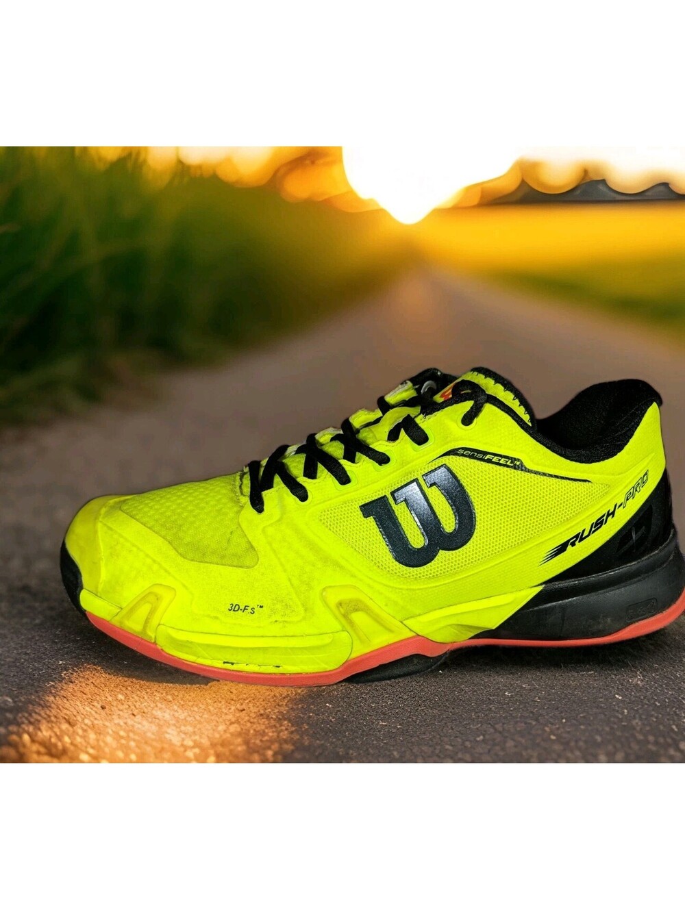 Wilson Rush Pro 2.5 Tennis Court Clay Shoes NEON YELLOW Mens Size 8.5 42 3D-FS